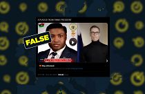The video has been altered to appear alongside a Biafran figure