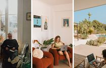 Home-swapping members sitting in their host homes