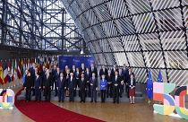 European Union leaders pose for a group photo as they celebrate 50 years of the European Council, 19 December, 2024