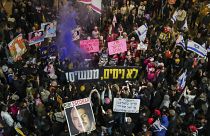 Israelis protest against Prime Minister Benjamin Netanyahu's government in Tel Aviv and call for the release of hostages held in Gaza Strip by Hamas, 28 December, 2024