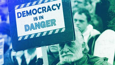 FILE: People demonstrating for democracy, illustration