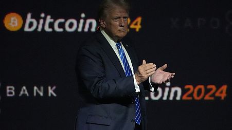 epublican presidential candidate former President Donald Trump speaks at the Bitcoin 2024 Conference Saturday, July 27, 2024, in Nashville, Tenn. 