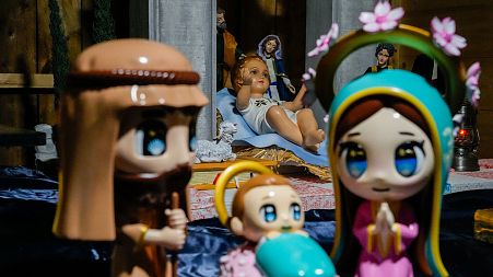 Different statuettes are on display at the just inaugurated exhibition "100 Christmas nativity scenes at The Vatican"