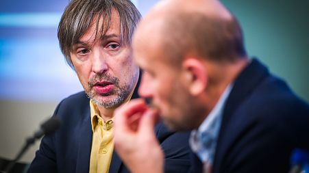 Krzysztof Bolesta, Poland's deputy minister of climate and environment speaks in Brussels on 11 December 2024 at a policy forum hosted by think tank EPICO 