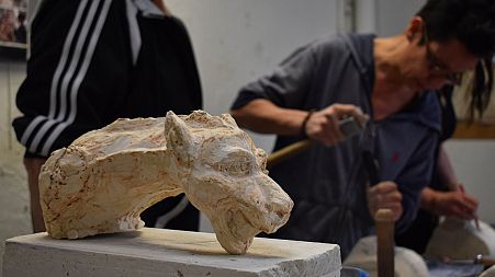 The gargoyle workshop in Paris, France. 