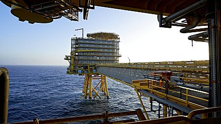An oil rig operated by A.P. Moller-Maersk. Denmark has pledged to end all North Sea extraction by 2050, and is looking to position itself as a carbon storage hub.